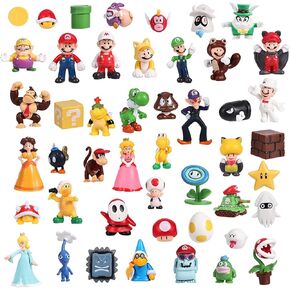 48 pcs/Set Mario Figures Toy - Mario & Luigi Figurines – Yoshi & Mario Bros Action Figures （2 inch）