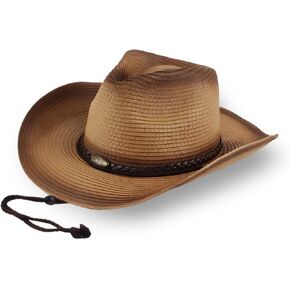 Straw Cowboy Hat for Women Men: Western Brown Country Sun Hats for Cowgirl Girl Boy