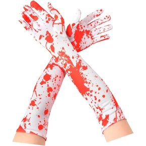 yaozeio Bloody Gloves for Halloween Blood Splattered Cosplay Gloves Halloween Costume Accessories for Women Men Horrific Glove for Halloween Party Decorations
