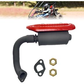 Coleman KT196 Go Kart Exhaust Pipe with Muffler Kit Performance Exhaust Silencer System with Heat Shield Protection for Your Go Kart 196cc 6.5HP Engine