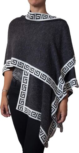 TINKUY Women’s Shawl, Peruvian Alpaca Wool Scarfs for Women Pashmina Shawl Ruana Wrap Poncho Geometric Trim, One Size in Saudi Arabia