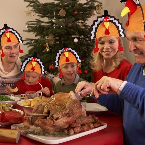 TURNMEON 2 Pack Thanksgiving Turkey Hats, Turkey Novelty Costume Hats, Thanksgiving Party Dress up Accessories Hat in Kuwait