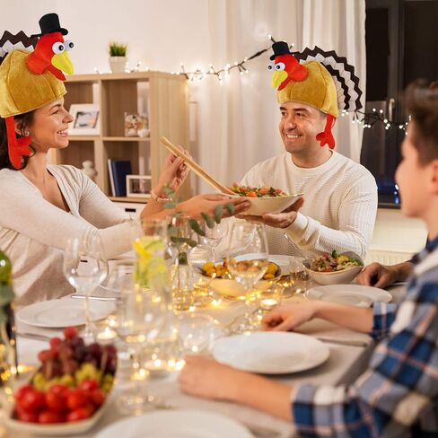 TURNMEON 2 Pack Thanksgiving Turkey Hats, Turkey Novelty Costume Hats, Thanksgiving Party Dress up Accessories Hat in Kuwait
