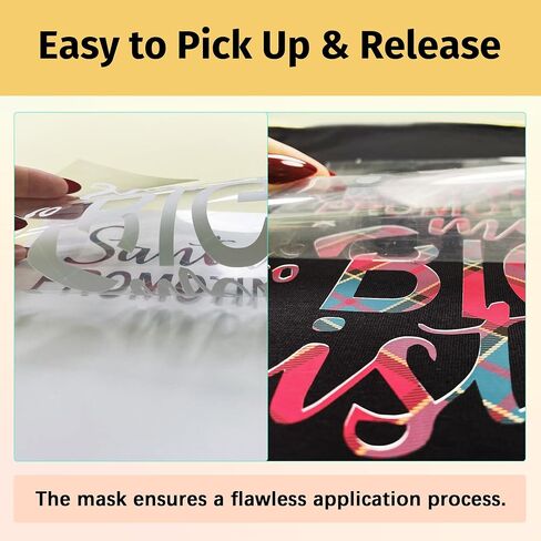 TransOurDream Tru-Heat Transfer Mask for Dark Printable Heat Transfer Vinyl (10 Sheets, 8.5x11) Clear Iron on Transfer Tape for Printable HTV Vinyl in Saudi Arabia