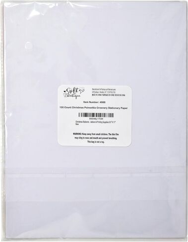 Christmas Stationery Paper Letterhead Sheets 100 Pack Holiday Xmas Red Poinsettia Greenery Border Design For Writing Letter Computer Office Notes Wedding Invitations & Printing Supplies 8.5" X 11" in Saudi Arabia