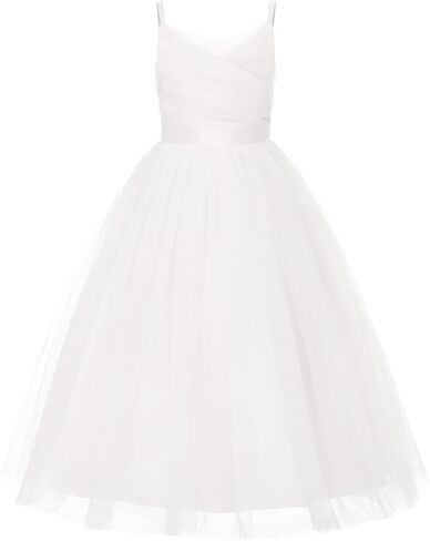 JerrisApparel Flower Girls Dress Wedding Pageant Tulle Dresses Birthday Party Ball Gown in Kuwait