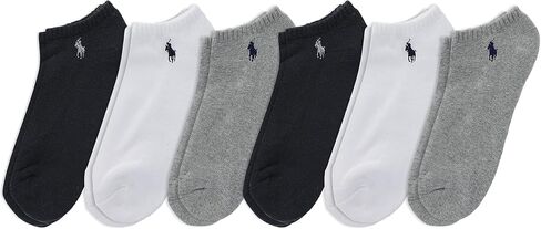 POLO RALPH LAUREN Men's Classic Sport Solid Low Cut Socks-6 Pair Pack-Athletic Cushioned Cotton in Saudi Arabia