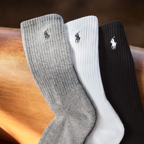 POLO RALPH LAUREN Men's Classic Sport Solid Low Cut Socks-6 Pair Pack-Athletic Cushioned Cotton in Saudi Arabia