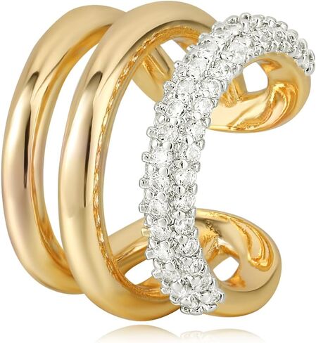 MTMY Gold Ear Cuff Earring for Women 14K Gold Plated Cubic Zirconia Non-Pierced Clip on Cartilage Chunky Ear Cuffs Hypoallergenic Jewelry in Saudi Arabia