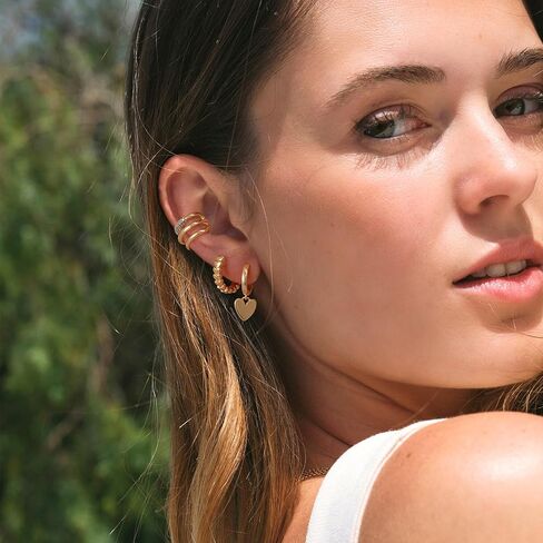 MTMY Gold Ear Cuff Earring for Women 14K Gold Plated Cubic Zirconia Non-Pierced Clip on Cartilage Chunky Ear Cuffs Hypoallergenic Jewelry in Saudi Arabia
