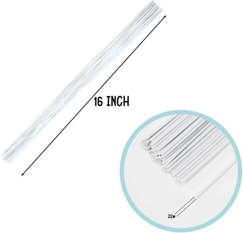 20 Gauge White Floral Stem Wire 16 inch, 50/Package in Saudi Arabia