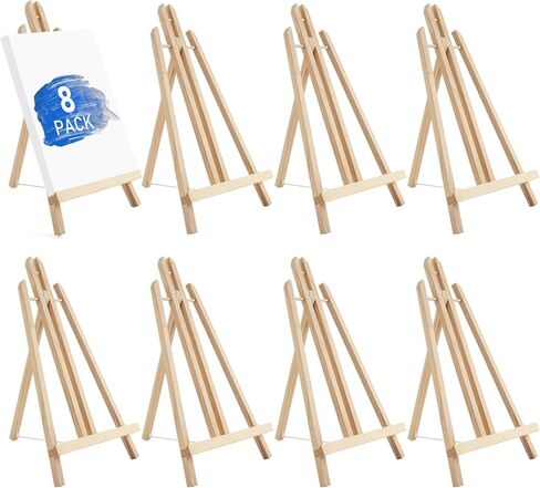 Falling in Art 16 Inch Wood Easel Stand, Tabletop Display Stand A-Frame Artist Easel for Painting Canvas, Portable Photo, Picture and Sign Holder (4 Pack) in Kuwait