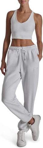 DKNY Women's Varsity Embroidered Logo Relaxed Fit Fleece Sweatpant in Saudi Arabia