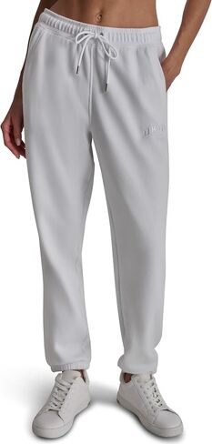 DKNY Women's Varsity Embroidered Logo Relaxed Fit Fleece Sweatpant in Saudi Arabia