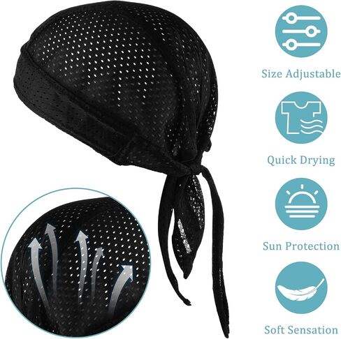 Cooling Do Rags Skull Cap Helmet Liner, Men Women Breathable Cycling Headscarf Cooling Do Rags Head Scarf for Men Mesh Durag Motorcycle Head Wrap Cooling Helmet Liner Cooling Headbands for Men in Saudi Arabia