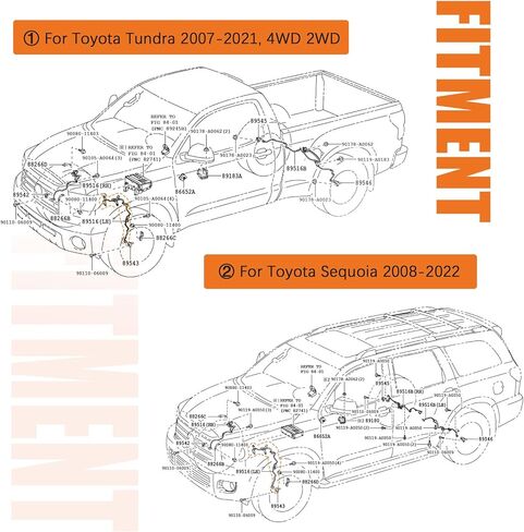 89516-0C040 مستشعر سرعة عجلة ABS لجانب السائق مناسب لسيارة Toyota 2007-2021 Tundra 2WD/4WD، لـ 2008-2022 Sequoia # استبدال 895160C040 مستشعر التحكم في انزلاق السلك الأمامي الأيسر in Kuwait