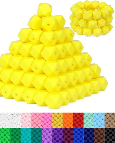 90PCS FIVEIZERO Hexagon Silicone Beads,30 Colors 14mm Silicone Beads for Keychain Making Kit,Lanyard Making,Keychains,and Craft Projects,Premium Silicone Bead Kit for DIY Enthusiasts in Saudi Arabia