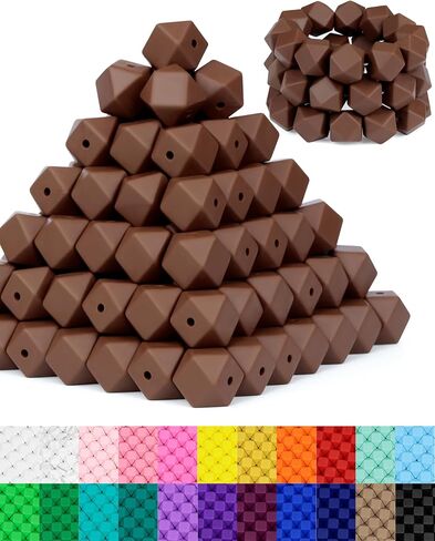 90PCS FIVEIZERO Hexagon Silicone Beads,30 Colors 14mm Silicone Beads for Keychain Making Kit,Lanyard Making,Keychains,and Craft Projects,Premium Silicone Bead Kit for DIY Enthusiasts in Saudi Arabia