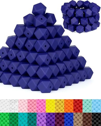 90PCS FIVEIZERO Hexagon Silicone Beads,30 Colors 14mm Silicone Beads for Keychain Making Kit,Lanyard Making,Keychains,and Craft Projects,Premium Silicone Bead Kit for DIY Enthusiasts in Saudi Arabia