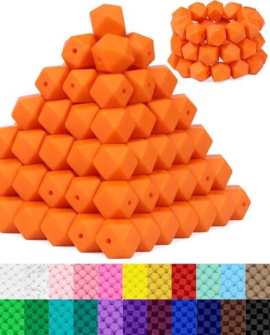 90PCS FIVEIZERO Hexagon Silicone Beads,30 Colors 14mm Silicone Beads for Keychain Making Kit,Lanyard Making,Keychains,and Craft Projects,Premium Silicone Bead Kit for DIY Enthusiasts in Saudi Arabia