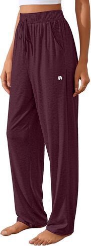 Neer 3 Pack Women's Wide Leg Pants High Waist Sweatpants Yoga Palazzo Drawstring Lounge Pajamas Jogger Pants with Pockets in Kuwait