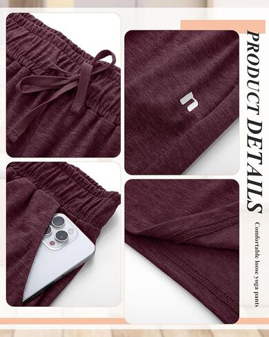 Neer 3 Pack Women's Wide Leg Pants High Waist Sweatpants Yoga Palazzo Drawstring Lounge Pajamas Jogger Pants with Pockets in Kuwait