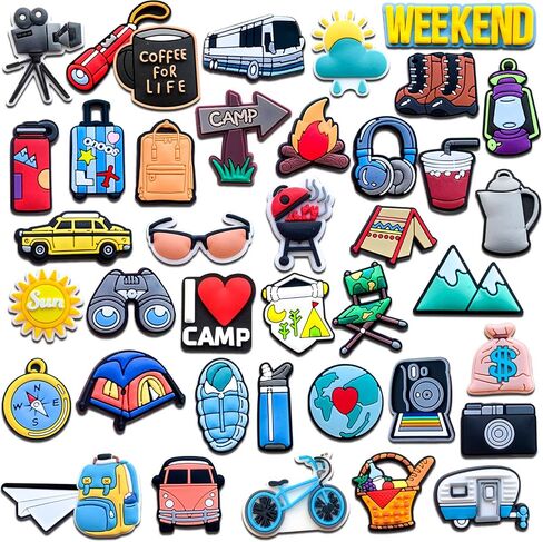 40Pcs Cheer Truck Unicorn Astronaut Plants Shoe Charms, Terror Cowboy Gardening Music Camp Croc Charms Pack for Shoe Decoration in Saudi Arabia