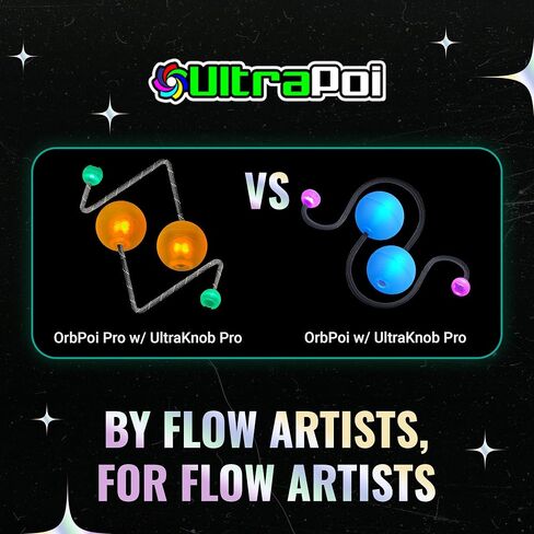 UltraPoi - OrbPoi Pro LED Knob Handles Set, Rechargeable Contact Poi Balls in Kuwait