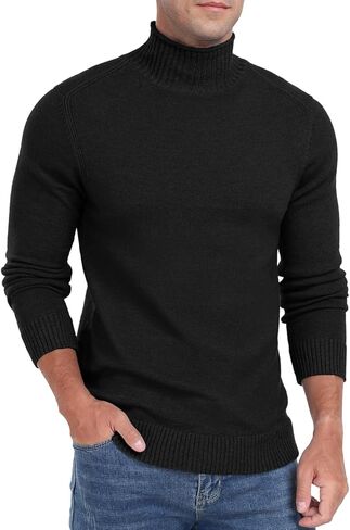 Sailwind Mens Knitted Pullover Sweater Casual Mock Turtleneck Raglan Sweater in Kuwait