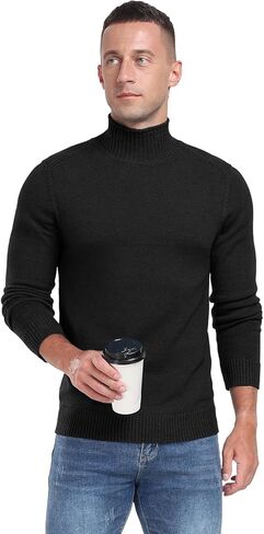 Sailwind Mens Knitted Pullover Sweater Casual Mock Turtleneck Raglan Sweater in Kuwait