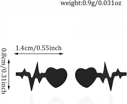 WCRAZYE الفولاذ المقاوم للصدأ ضربات القلب أقراط للممرضة طبيب رومانسية الطبية ECG ضربات القلب أقراط الحب القلب EKG القرط الهدايا الطبية in Saudi Arabia