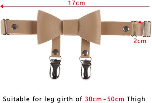 HomeSoGood 2PCS Bowknot الساق الرباط الأشرطة الفخذ تسخير الشرير الفخذ الدائري النساء السيدات القوطية الملحقات الجلود فو (11.81 "- 19.69"، أسود) in Saudi Arabia