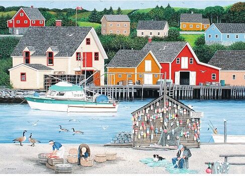 Ravensburger Fisherman's Cove Canadian Collection Canadienne 1000 Piece Jigsaw Puzzle for Adults – Every piece is unique, Softclick technology Means Pieces Fit Together Perfectly in Saudi Arabia
