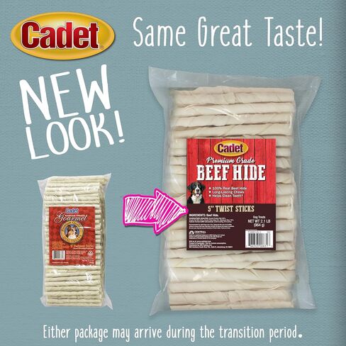 Cadet Premium Grade Beef Hide for Dogs, Rawhide Long Lasting Dog Chews, Chips, Curls & Rolls for Small/Medium/Large Dogs in Saudi Arabia