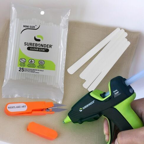 Surebonder Mini Size Glue Sticks, Mini Hot Glue Sticks, Bundle With Embroidery Scissors - 4" Length, 25 Pack For Temperatures, Compatible With & Low Temp Guns [Pack Of 2] in Saudi Arabia