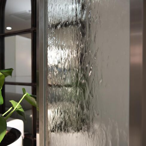 نافورة شلال قائمة بذاتها من الفولاذ/الزجاج مقاس 72 بوصة من XBrand مع مضخة، وأضواء LED وصخور، ونافورة شلال حديثة، ونافورة شلال داخلية، وديكور المنزل والحديقة، in Kuwait