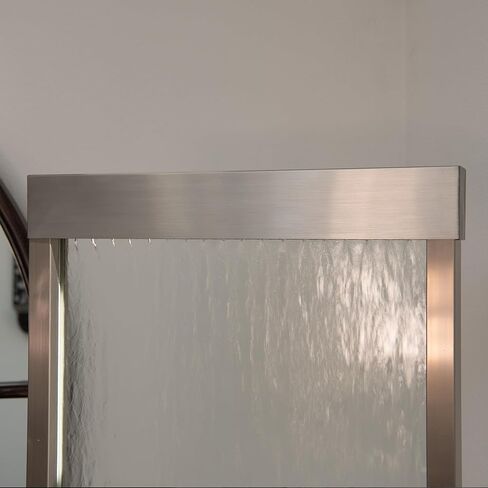 نافورة شلال قائمة بذاتها من الفولاذ/الزجاج مقاس 72 بوصة من XBrand مع مضخة، وأضواء LED وصخور، ونافورة شلال حديثة، ونافورة شلال داخلية، وديكور المنزل والحديقة، in Kuwait