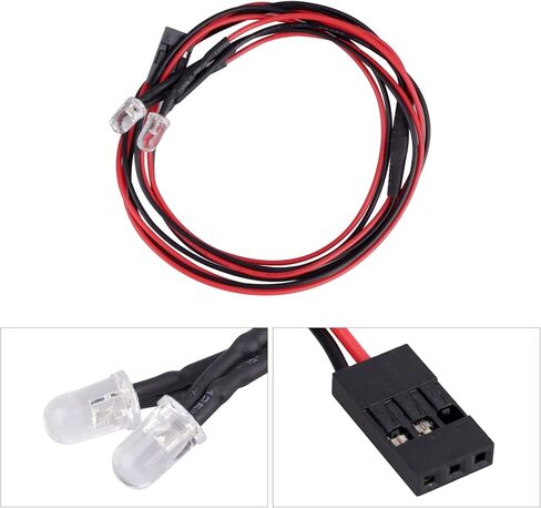 ممتص الصدمات الأمامي المعدني RC مع أضواء LED بيضاء 5 مم لزاحف RC 1:10 متوافق مع Traxxas TRX-4 Bronco Defender F150 High Trail in Kuwait