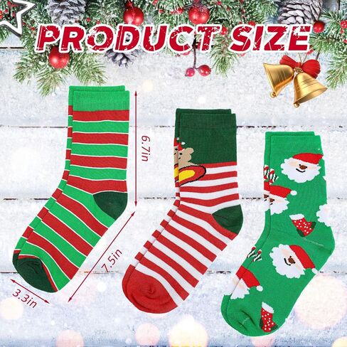 Geyoga 30 Pairs Christmas Cotton Socks for Women Funny Xmas Socks Winter Warm Novelty Socks Holiday Colorful Socks Bulk for Family Boys Girls Men Women in Kuwait