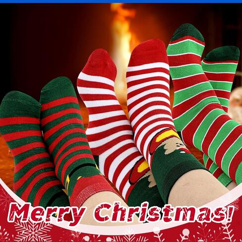 Geyoga 30 Pairs Christmas Cotton Socks for Women Funny Xmas Socks Winter Warm Novelty Socks Holiday Colorful Socks Bulk for Family Boys Girls Men Women in Kuwait