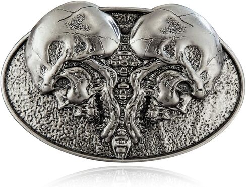 YOQUCOL مشبك حزام جمجمة للرجال، رعاة البقر الغربي الأمريكي الشرير القوطي جمجمة الهيكل العظمي حزام مشبك هدايا للرجال in Kuwait