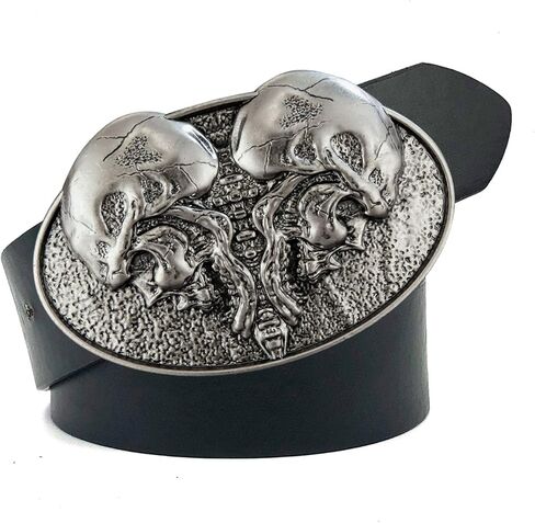 YOQUCOL مشبك حزام جمجمة للرجال، رعاة البقر الغربي الأمريكي الشرير القوطي جمجمة الهيكل العظمي حزام مشبك هدايا للرجال in Kuwait