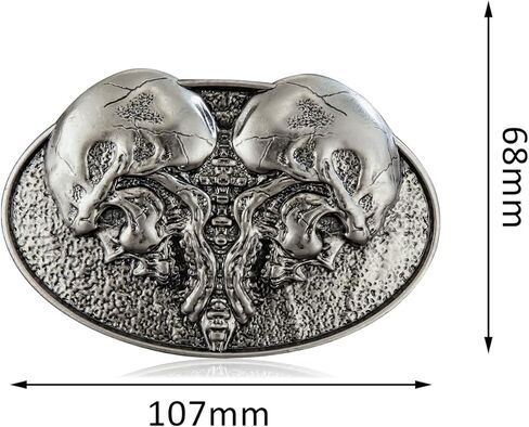 YOQUCOL مشبك حزام جمجمة للرجال، رعاة البقر الغربي الأمريكي الشرير القوطي جمجمة الهيكل العظمي حزام مشبك هدايا للرجال in Kuwait