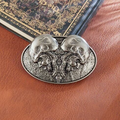 YOQUCOL مشبك حزام جمجمة للرجال، رعاة البقر الغربي الأمريكي الشرير القوطي جمجمة الهيكل العظمي حزام مشبك هدايا للرجال in Kuwait