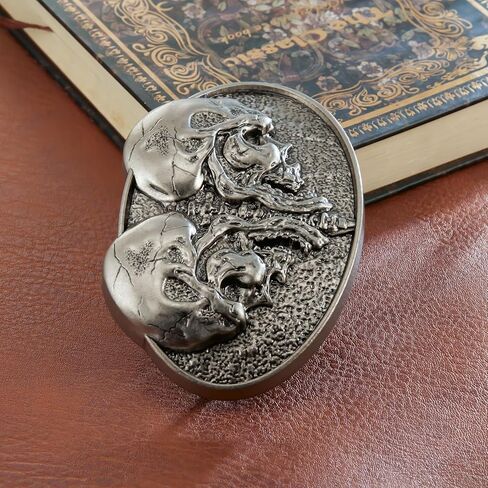 YOQUCOL مشبك حزام جمجمة للرجال، رعاة البقر الغربي الأمريكي الشرير القوطي جمجمة الهيكل العظمي حزام مشبك هدايا للرجال in Kuwait