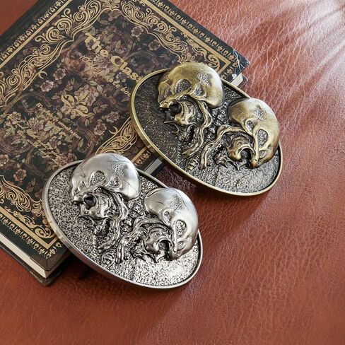 YOQUCOL مشبك حزام جمجمة للرجال، رعاة البقر الغربي الأمريكي الشرير القوطي جمجمة الهيكل العظمي حزام مشبك هدايا للرجال in Kuwait