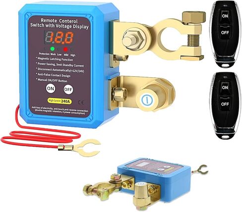 Car Battery Remote Off Switch 240A 12V Remote Battery Off Switch with LED Voltage Display Remote Battery Off Switch Car, RV, Boat Power Off Switch for car in Saudi Arabia