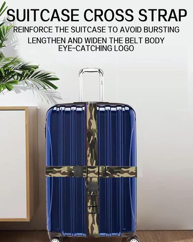 Luggage Straps for Suitcases, Adjustable Travel Belt, Durable Wide Luggage Strap, Cute Suitcase Strap Identifiers with Buckle, Bag Straps for Luggage, Black Green Stars in Saudi Arabia