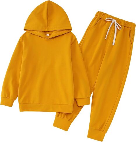 BOUTIKOME أطفال بنات بنين هوديي وتتسابق البلوز Sweatpants الأطفال عداء ببطء مجموعة طويلة الأكمام الصلبة قميص ملابس الخريف عادية in Saudi Arabia