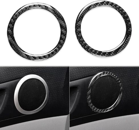 غطاء لاصق للوحة مكبر صوت باب تلقائي متوافق مع Toyota Tacoma 2005 2006 2007 2008 2009 2010 2011 2012 2013 2014 2015 ملحقات ملصقات داخلية من ألياف الكربون الحقيقية باللون الأسود in Saudi Arabia